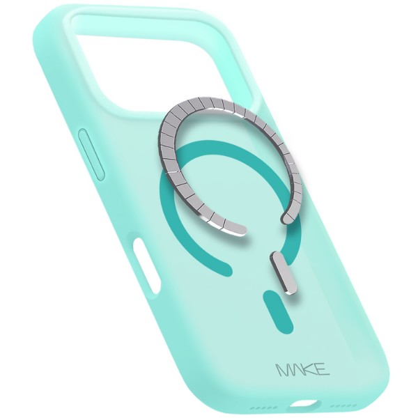 Фото - Чехол для смартфона MAKE for Apple iPhone 17 Pro Max Silicone Aura Magnet Cyan (MCLAM-AI17PMCN)
